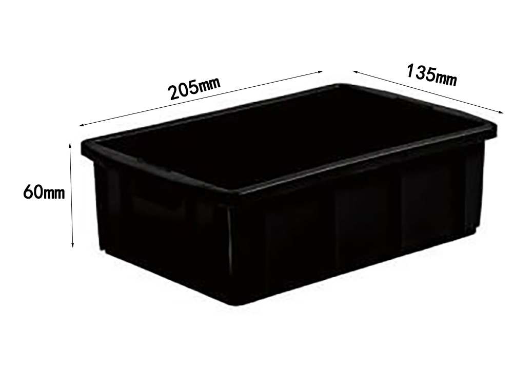 Compact ESD-safe plastic bin for small components