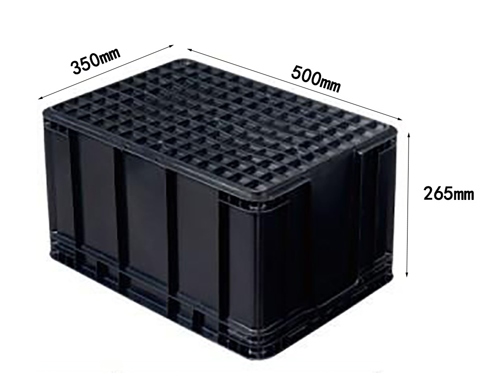500x350x265mm Conductive ESD Plastic Crate for Long-Distance Electronic Component Transport