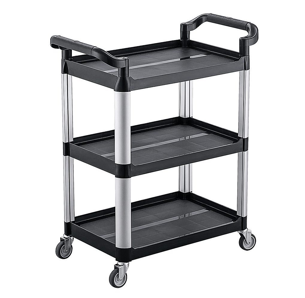 Heavy-Duty Utility Cart with Adjustable Shelves for Catering Services