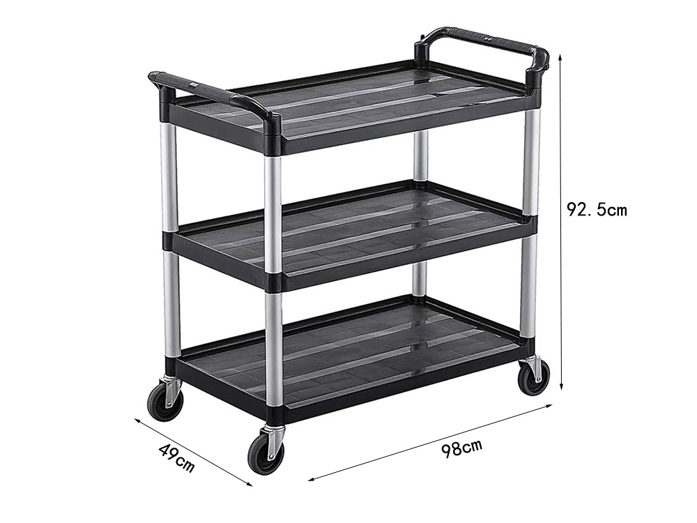 Standard 3-Tier Utility Cart with Reinforced External Aluminum Posts | LSY-8003A