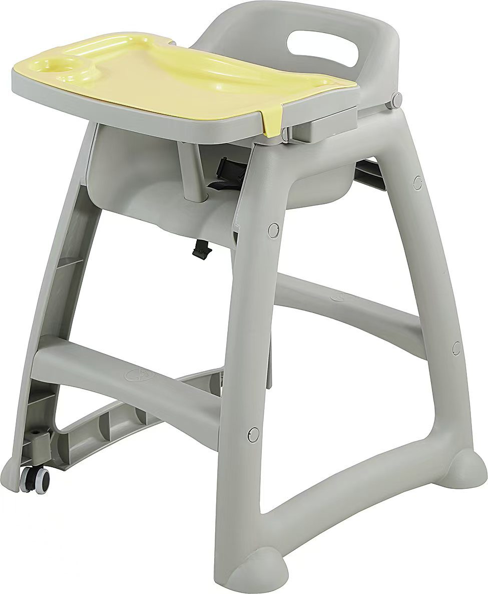EN71 Certified Toddler High Chair with Yellow Feeding Tray