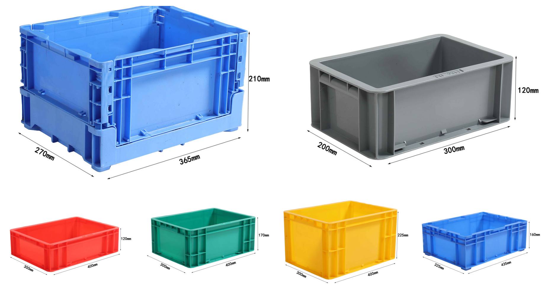 industrial plastic turnover box stackable for warehouse logistics - LSY Plastic