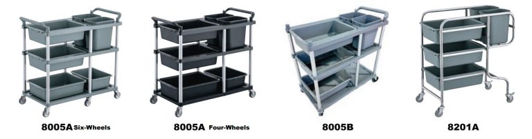 Compact utility cart for restaurants