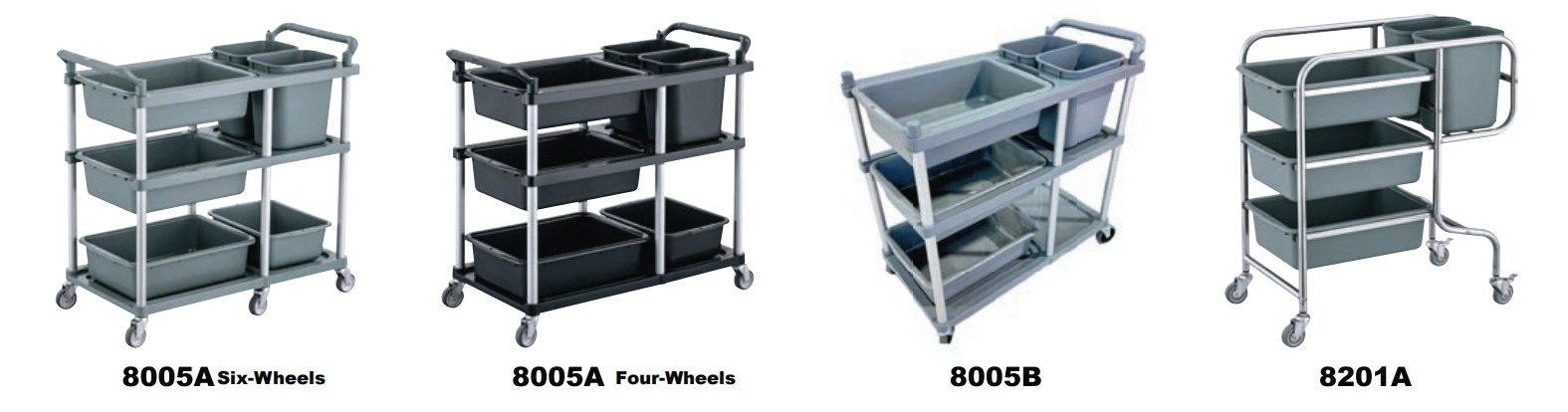 Compact utility cart for restaurants
