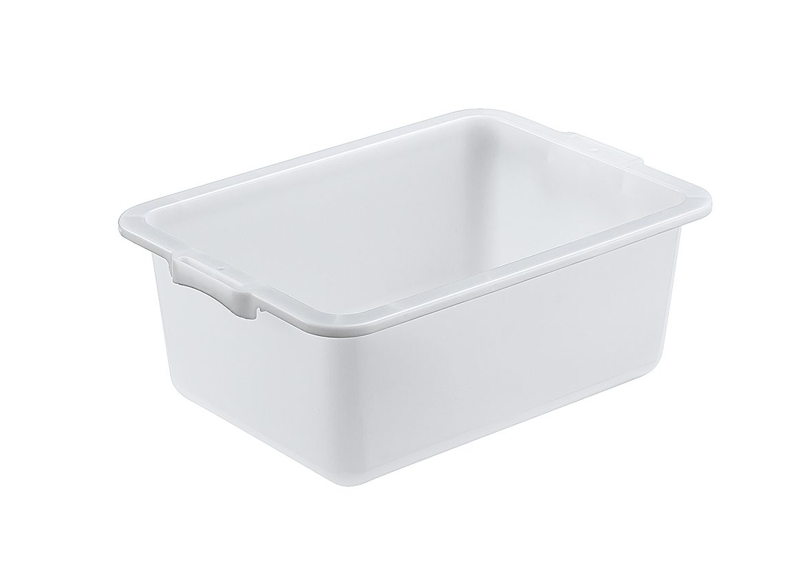 White food grade plastic storage basin
