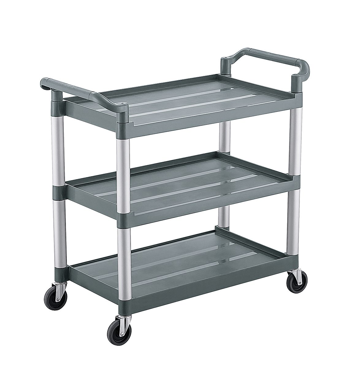 LSY 8001 grey plastic hotel service trolley with bag cover and shelves