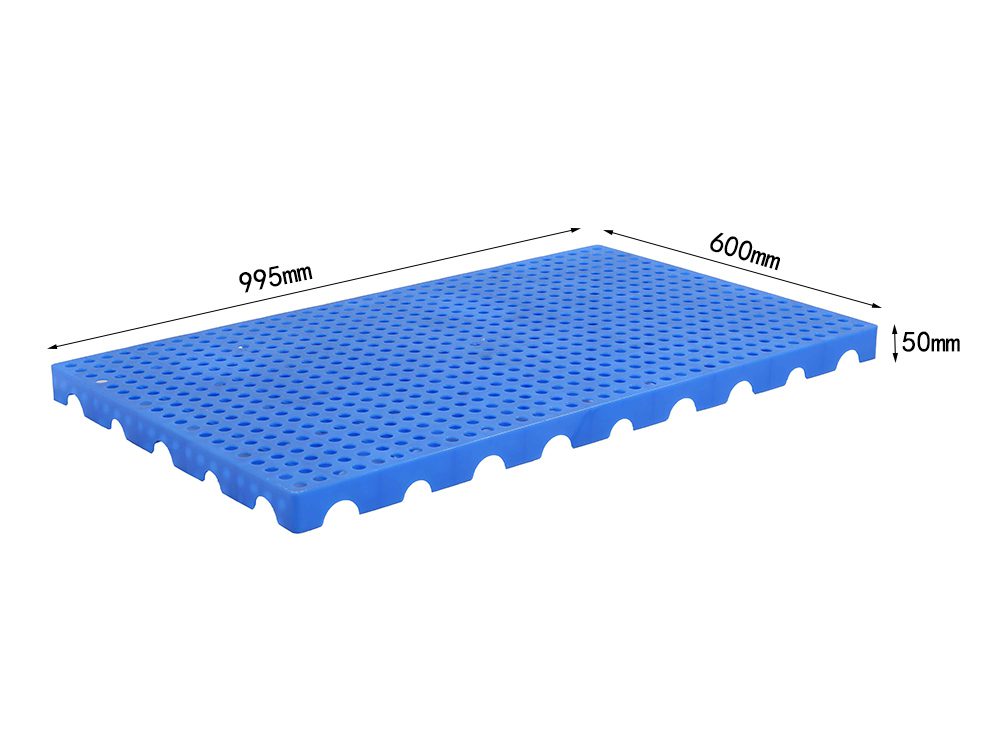 Moulded plastic layer pad 995 x 600 x 50 mm with perforated deck
